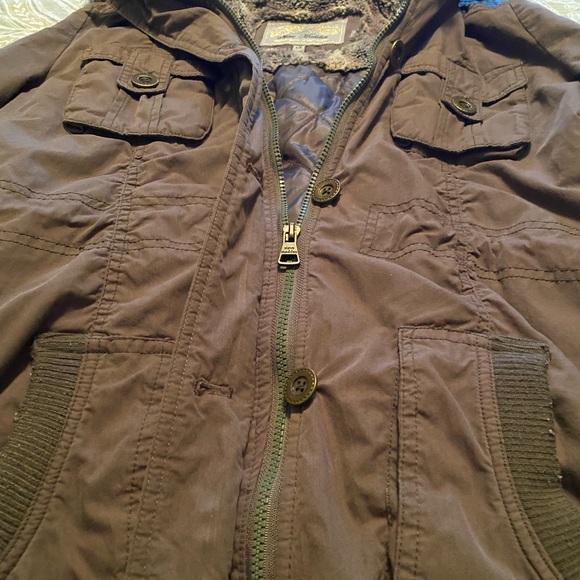 Steve Madden Taupe Utility Jacket with Hood - Picture 5 of 7